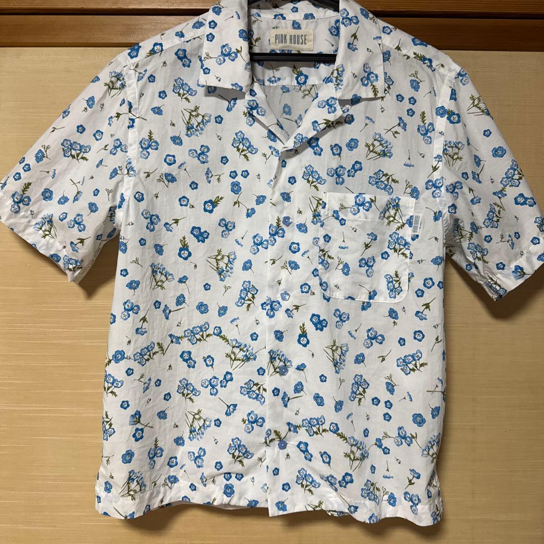 ピンクハウス　ネモフィラプリントブラウス　白