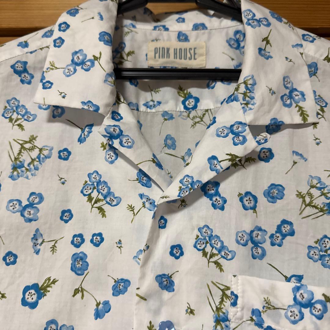 ピンクハウス　ネモフィラプリントブラウス　白