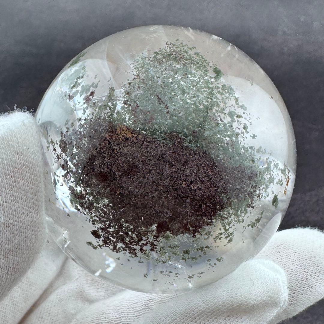 M-42虹入りガーデンクォーツ丸玉　水晶スフィア　天然石　クリスタル58mm