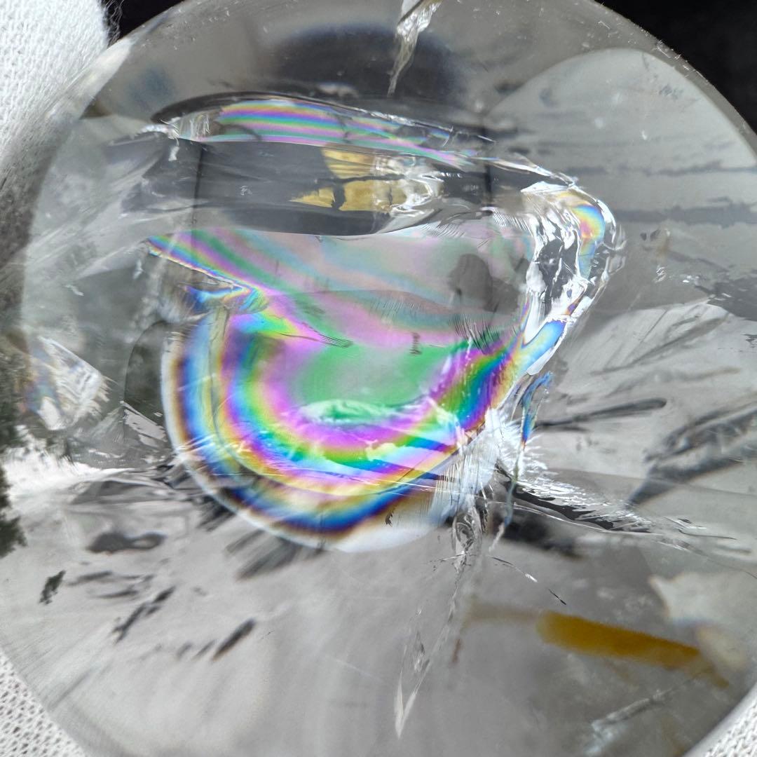 M-42虹入りガーデンクォーツ丸玉　水晶スフィア　天然石　クリスタル58mm