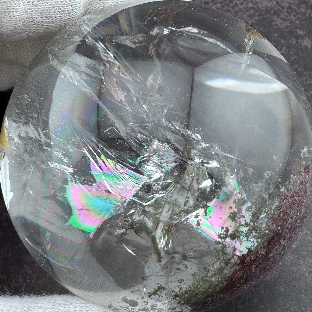 M-42虹入りガーデンクォーツ丸玉　水晶スフィア　天然石　クリスタル58mm