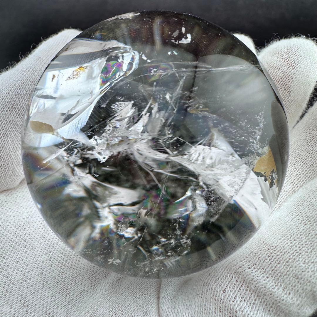 M-42虹入りガーデンクォーツ丸玉　水晶スフィア　天然石　クリスタル58mm