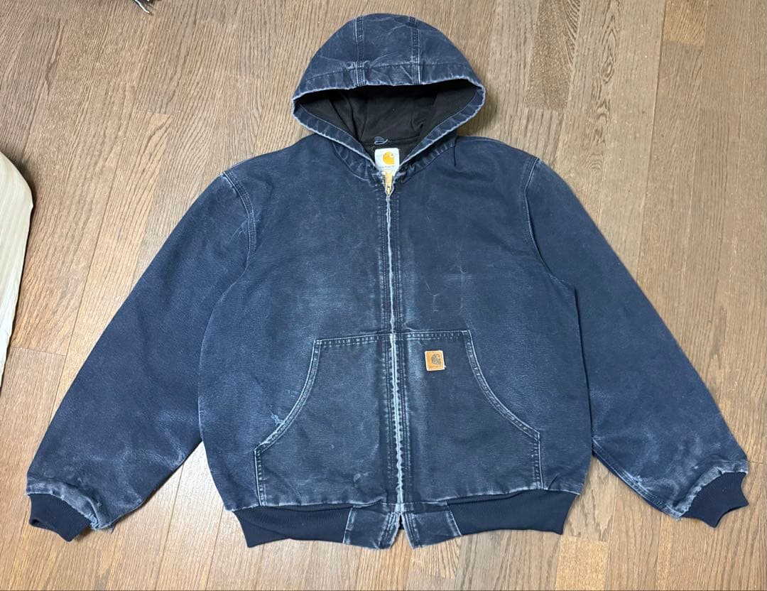 Carhartt カーハートアクティブジャケットネービーJ25 MDT フェード