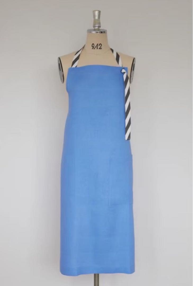 新品 タキマキ エプロン TAKIMAKI ORGANIC ブルー サックス