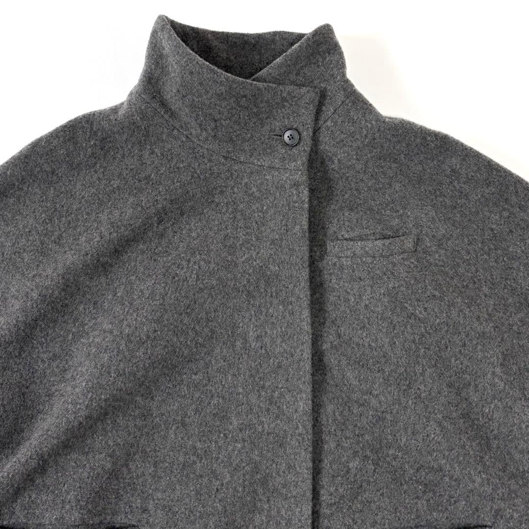 mizuiroind ミズイロインド ウール スタンドカラー コート ロング