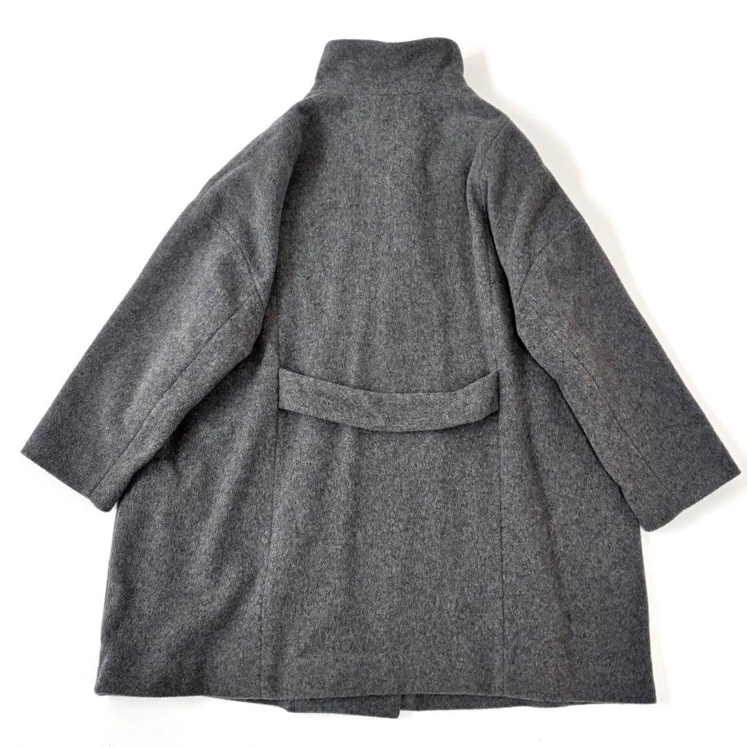 mizuiroind ミズイロインド ウール スタンドカラー コート ロング