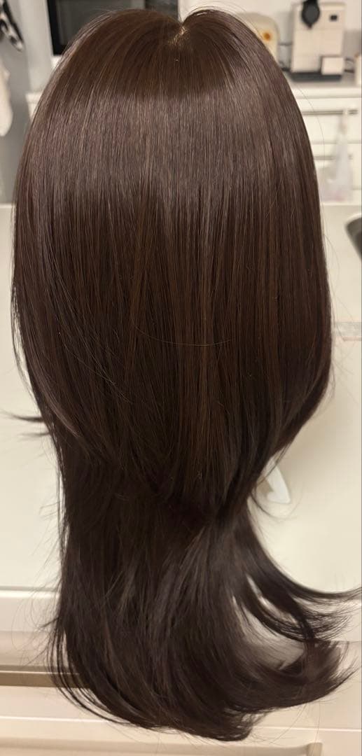 【新品】ピンクエイジ　総手植えフルウィッグ　レイヤードパーマ エミリン