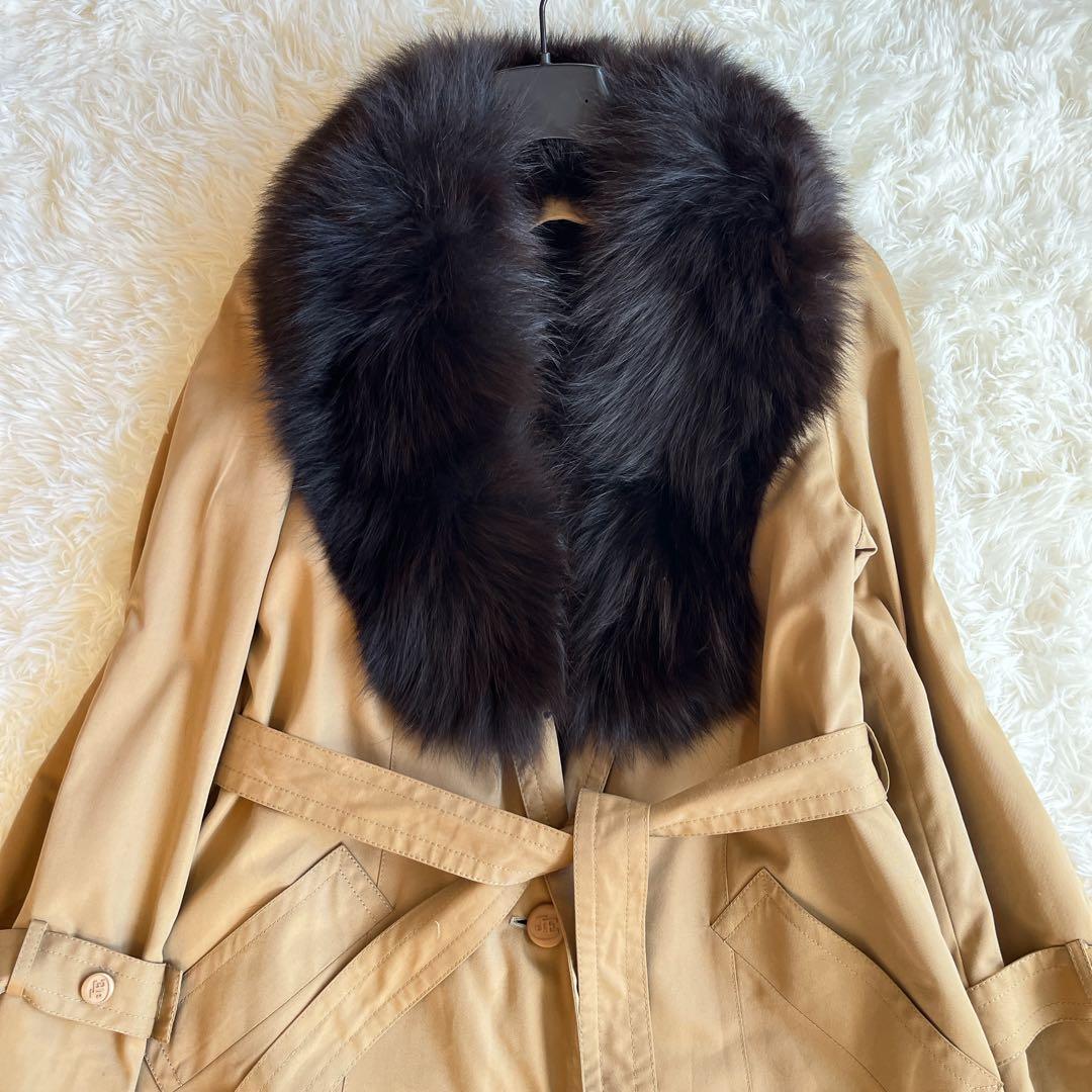 EMBA 大きめサイズ　毛皮ライナー　ミンク　トレンチコート　ファー　ベルト