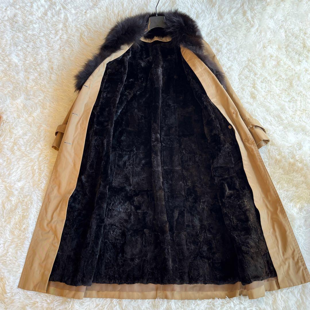 EMBA 大きめサイズ　毛皮ライナー　ミンク　トレンチコート　ファー　ベルト