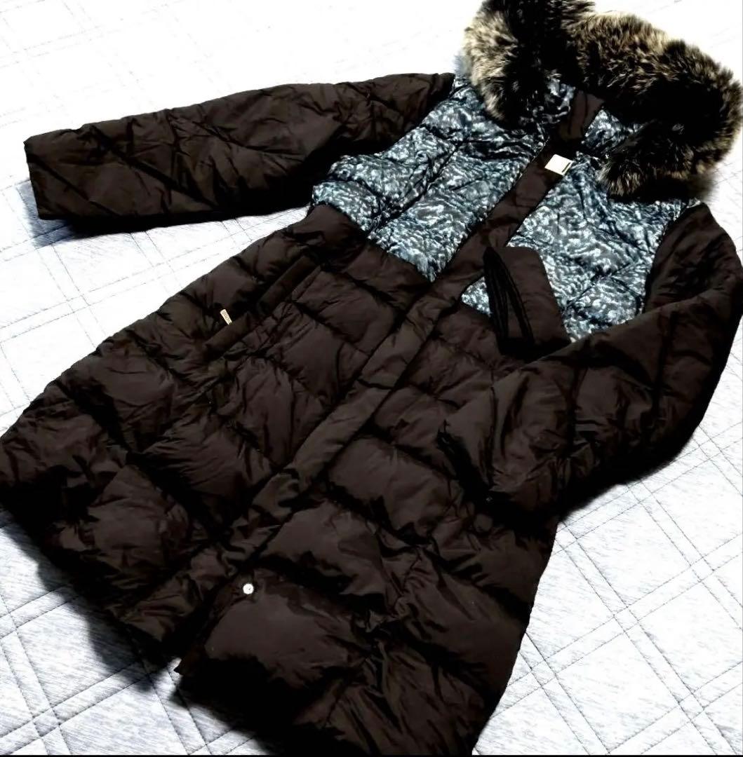 【未使用】最終SALE。BALMAN ダウン95%ブルーFOX軽量ダウンコート