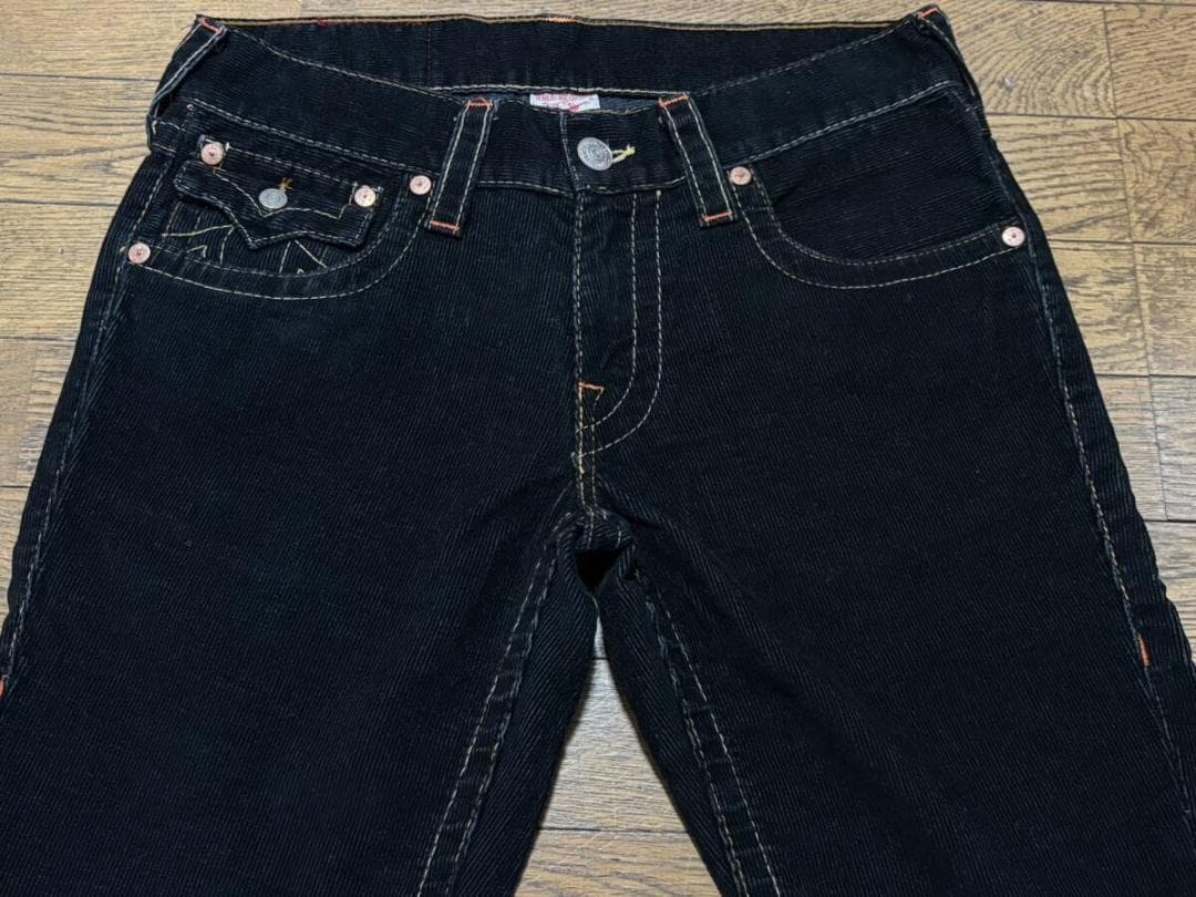トゥルーレリジョン JOEY コーデュロイ パンツ ブラック 未裾直米国製 31