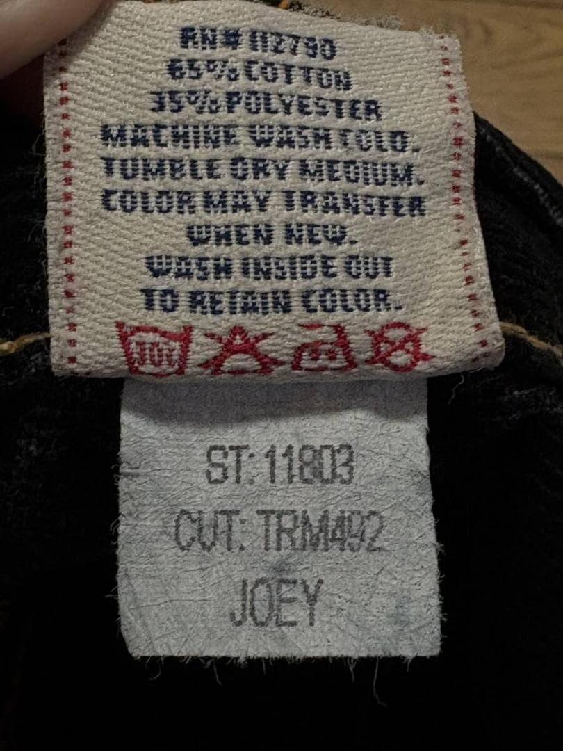 トゥルーレリジョン JOEY コーデュロイ パンツ ブラック 未裾直米国製 31