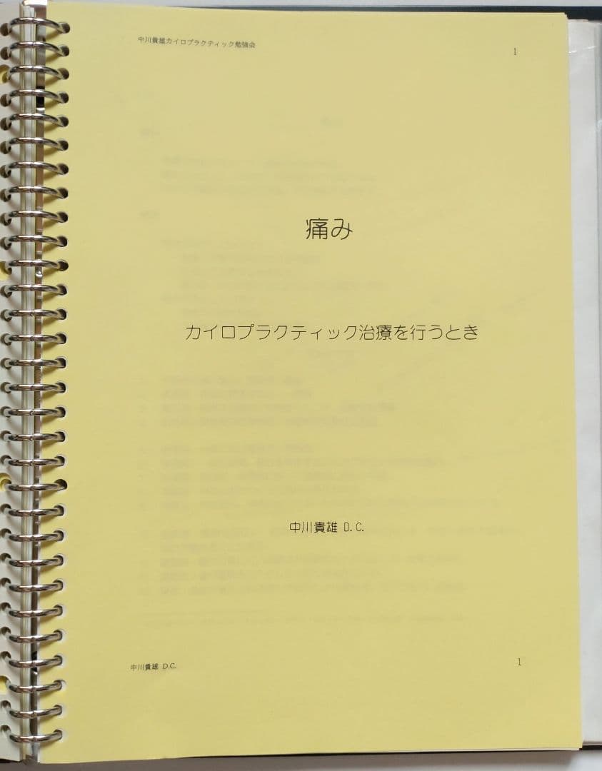 ☆希少☆ 中川貴雄 カイロプラクティック勉強会 テキスト 資料