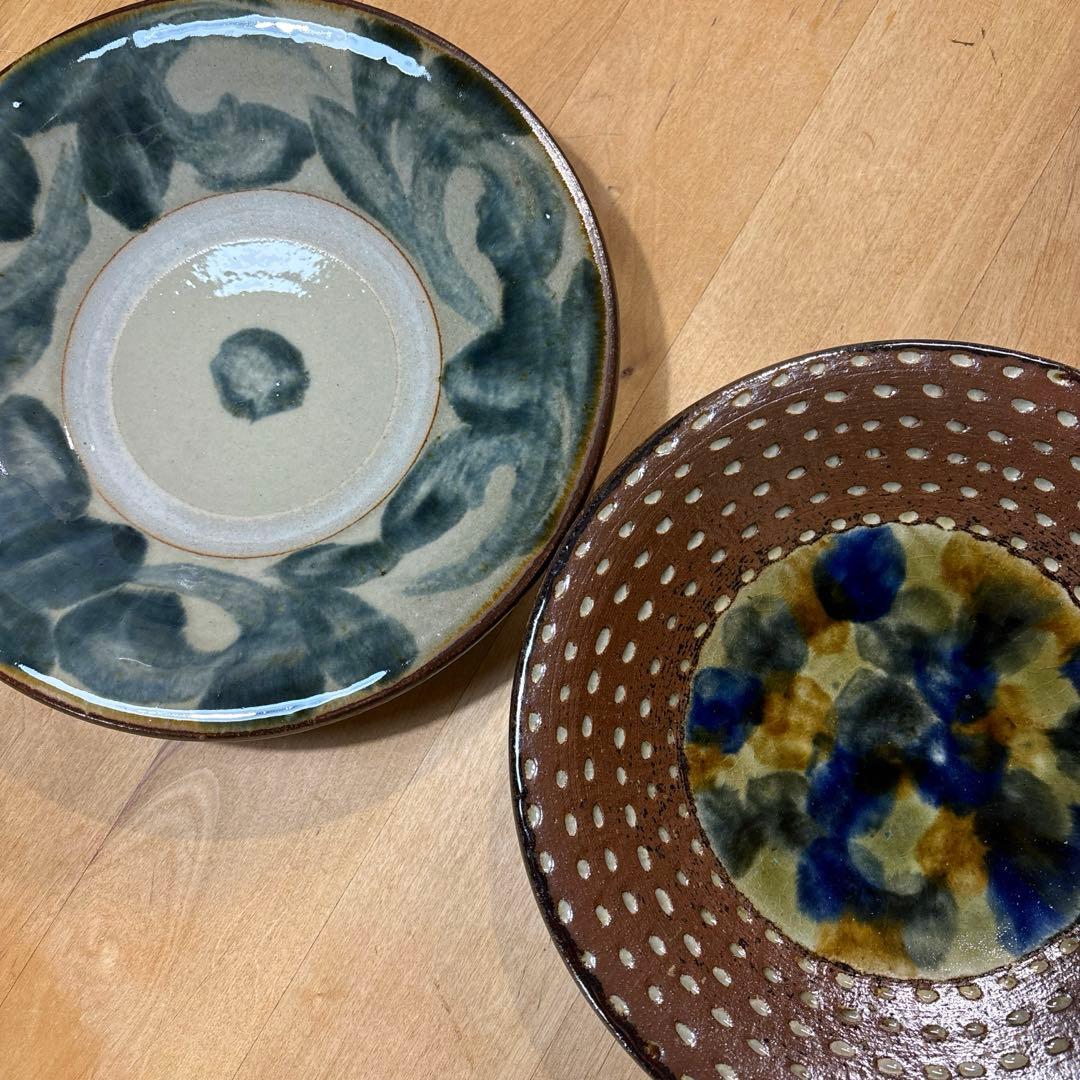 【未使用】やちむん　７寸皿　２枚