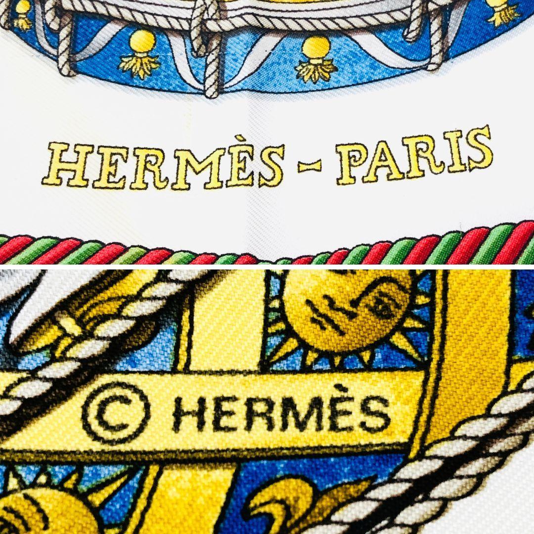 HERMES エルメス カレ90 タンブールの太鼓 スカーフ レッド系 タグなし