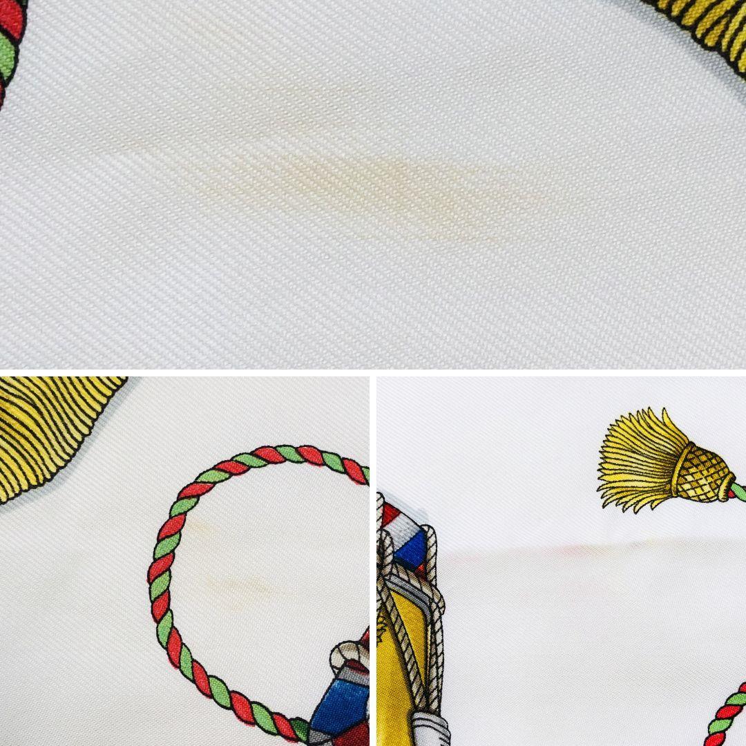 HERMES エルメス カレ90 タンブールの太鼓 スカーフ レッド系 タグなし