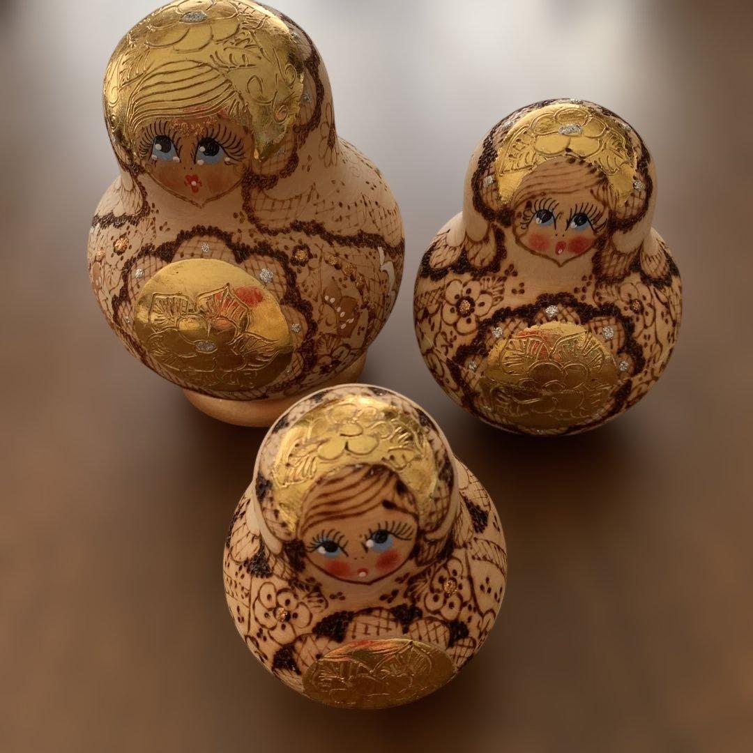 木製金彩使用⭐️マトリョーシカ⭐️全8体⭐️超美品