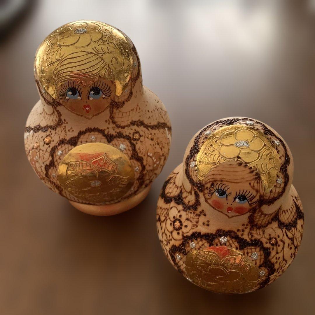 木製金彩使用⭐️マトリョーシカ⭐️全8体⭐️超美品