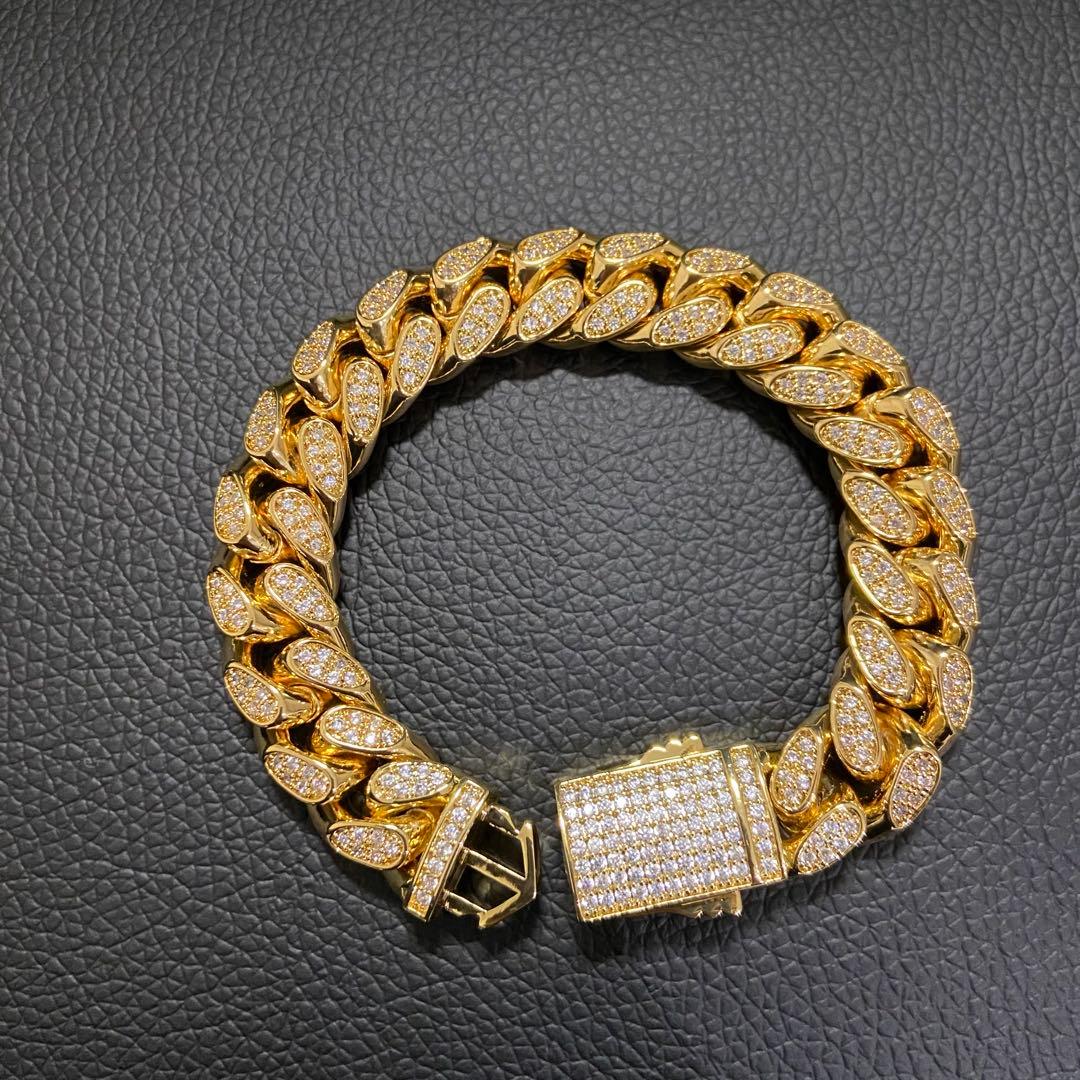 舐達麻着用18k gp マイアミチェーン ブレスレット ゴールド アバランチ