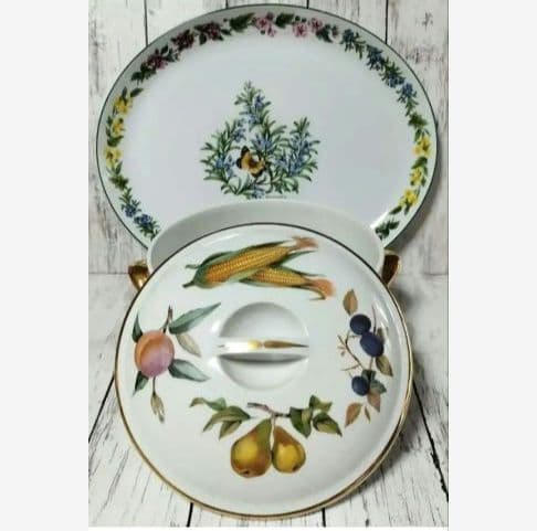 ロイヤルウースター　楕円お皿・ハーブス　鍋・イブシャム