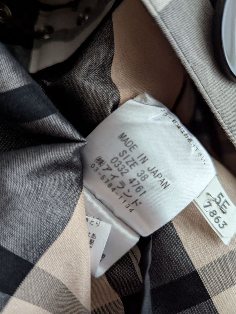 【美品】Grace Continental 撥水スプリングコート　大チェック柄