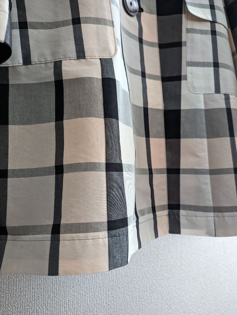 【美品】Grace Continental 撥水スプリングコート　大チェック柄