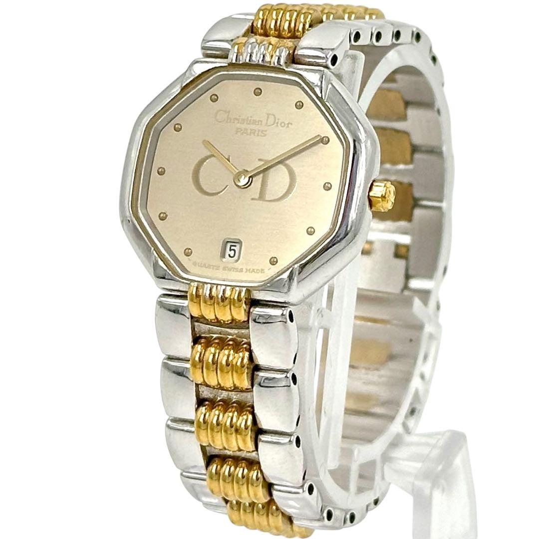 【極美品　新品電池】ディオール 腕時計　48.203 オクタゴン コンビ