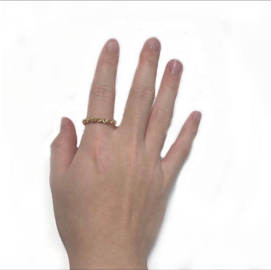 り*認様 K18 18金 イエローゴールド ロープチェーンリング