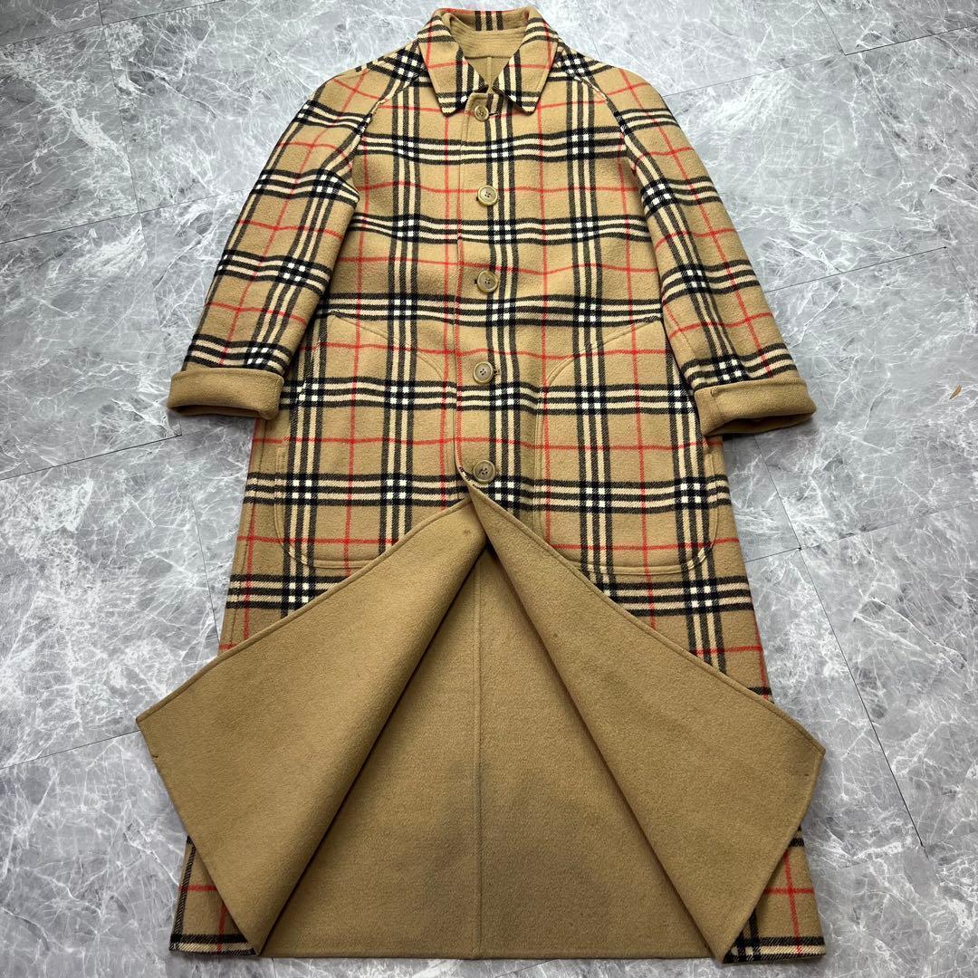 バーバリー♡リバーシブル　ロングコート　ノバチェック　ダブルフェイス　ベージュ