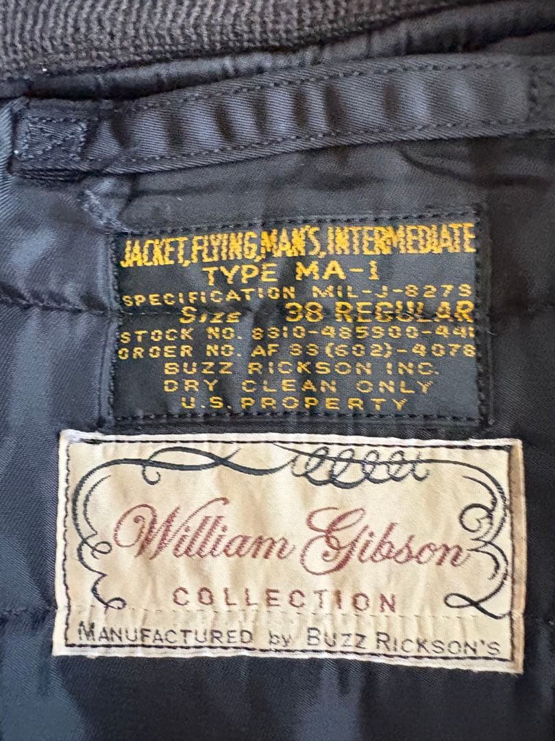 も*り様 Buzz Rickson'sウィリアムギブソンBLACK MA-1