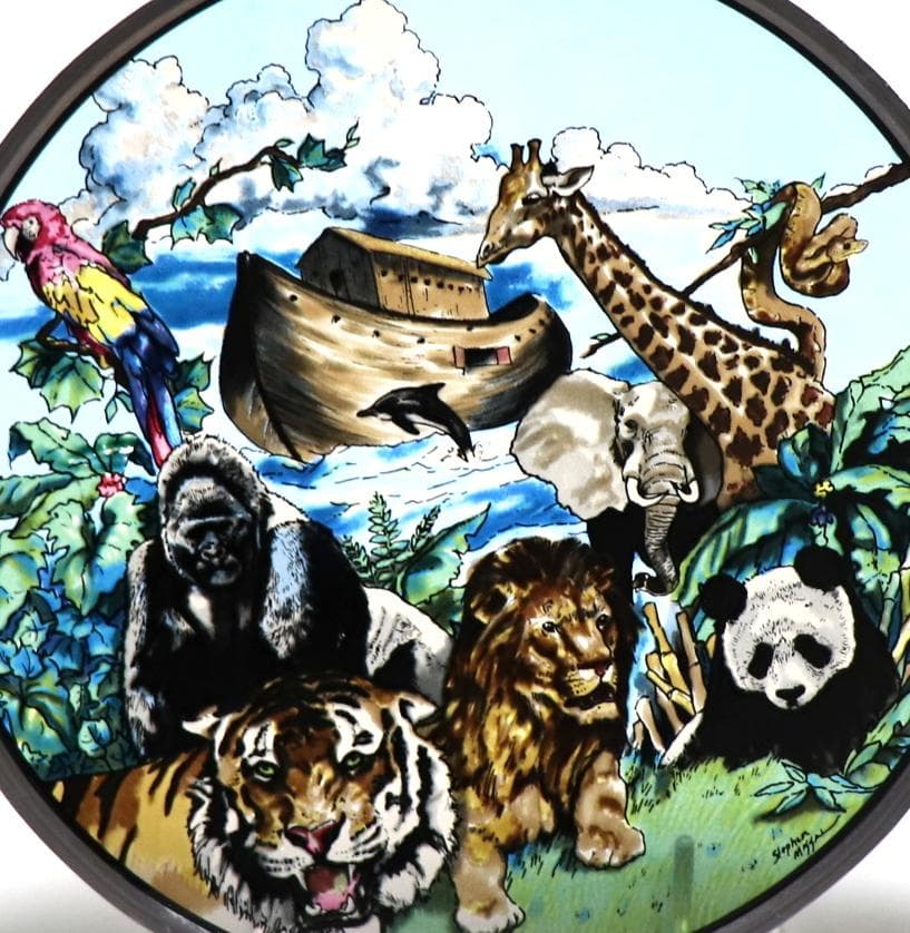 旧約聖書創世記 ノアの方舟物語 ヴィンテージ ステンドグラス ステファン・ミサル