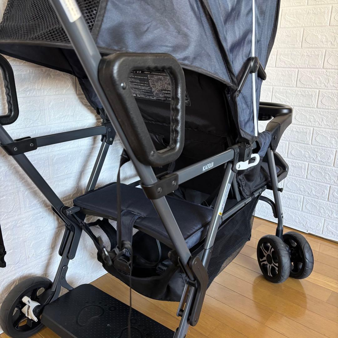 極美品　清掃済み　カトージ 2人でゴー 縦型 スリム 2人乗りベビーカー