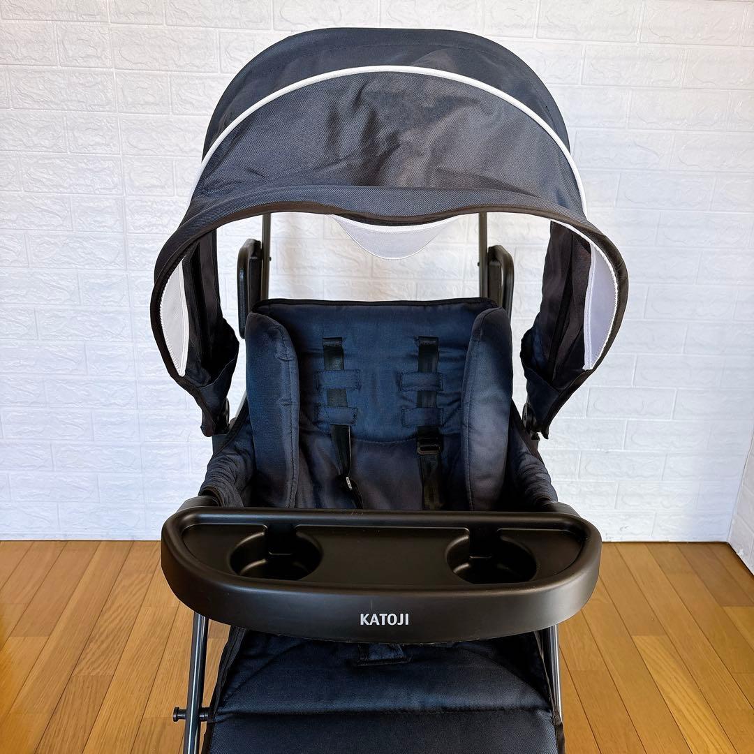 極美品　清掃済み　カトージ 2人でゴー 縦型 スリム 2人乗りベビーカー