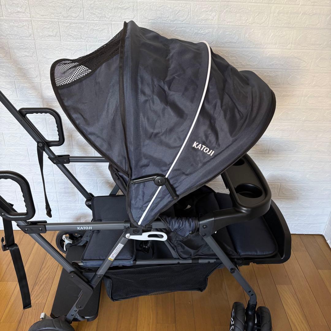 極美品　清掃済み　カトージ 2人でゴー 縦型 スリム 2人乗りベビーカー