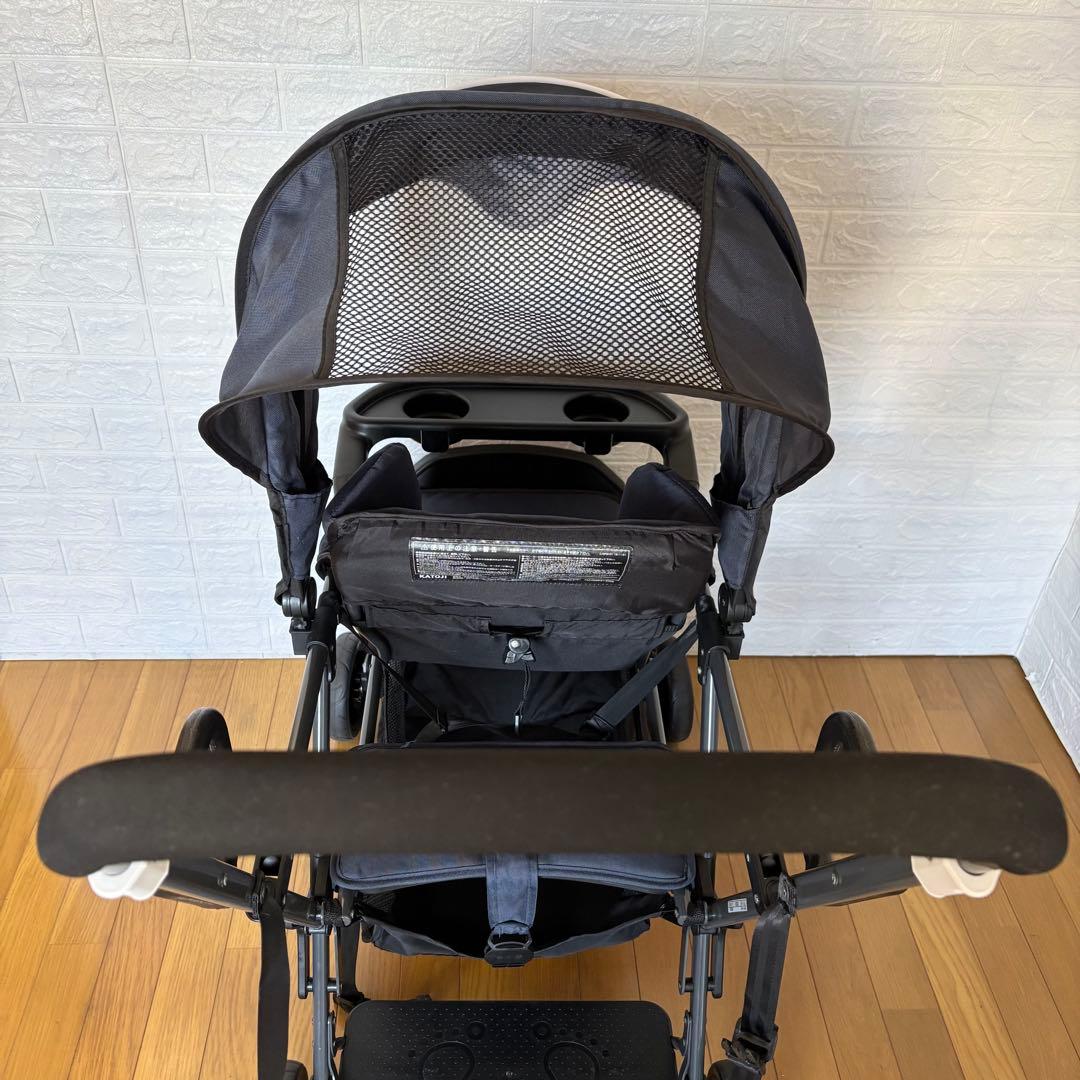 極美品　清掃済み　カトージ 2人でゴー 縦型 スリム 2人乗りベビーカー