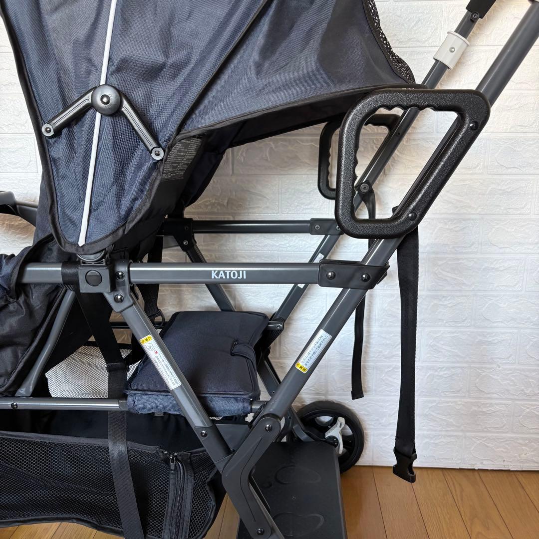 極美品　清掃済み　カトージ 2人でゴー 縦型 スリム 2人乗りベビーカー