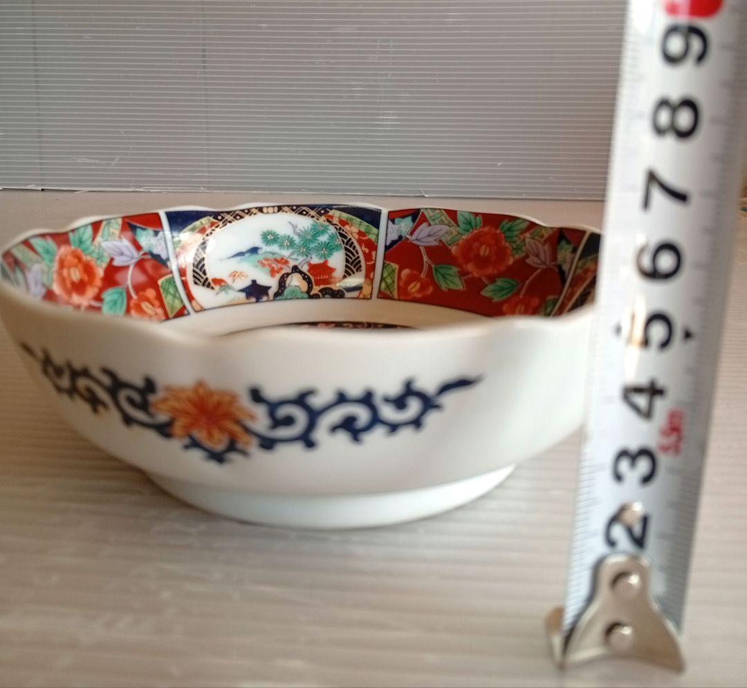 有田焼　昇龍窯　古伊万里　中鉢揃　5枚セット　赤絵　浅鉢　中皿　金彩色絵　煮物鉢