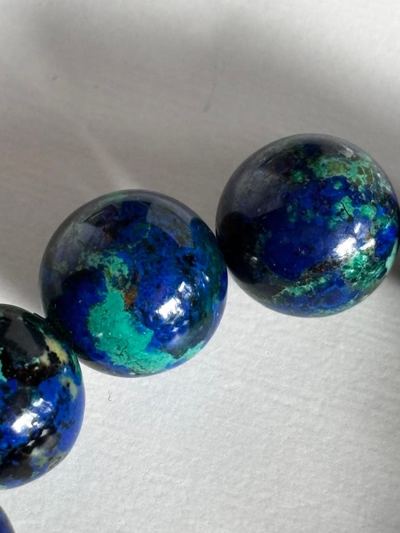 クリソコラ高品質大玉ブレスレットNO435