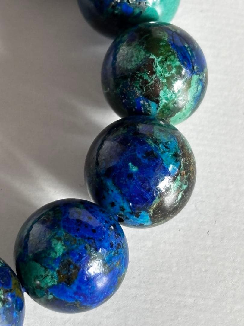 クリソコラ高品質大玉ブレスレットNO435