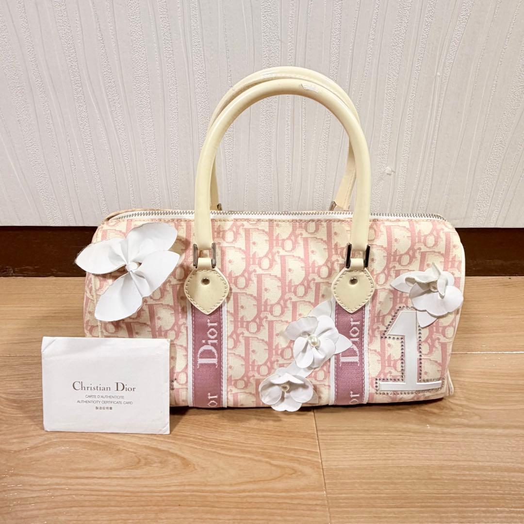 G*迎様 Christian Dior トロッター ピンク ボストン バッグ 鞄