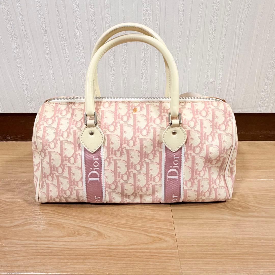 G*迎様 Christian Dior トロッター ピンク ボストン バッグ 鞄
