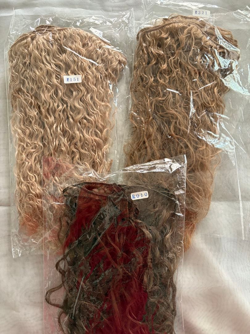 人形用人毛毛束3セット