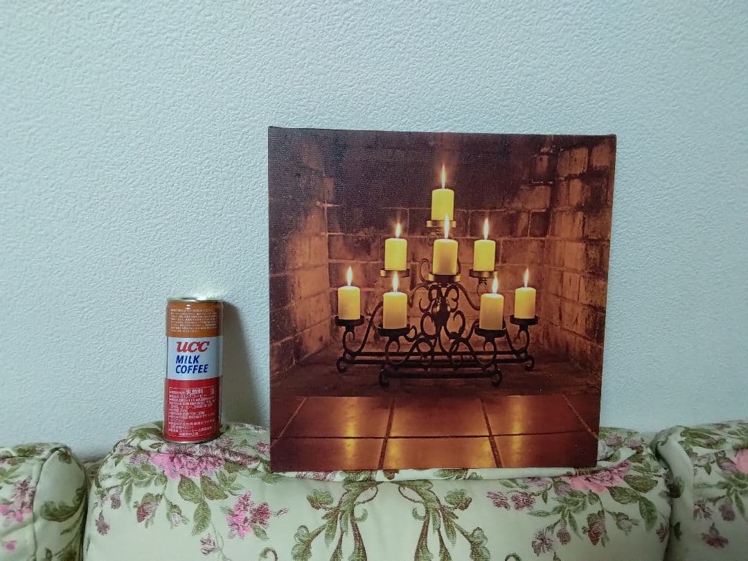 LED点灯キャンドル油絵風額