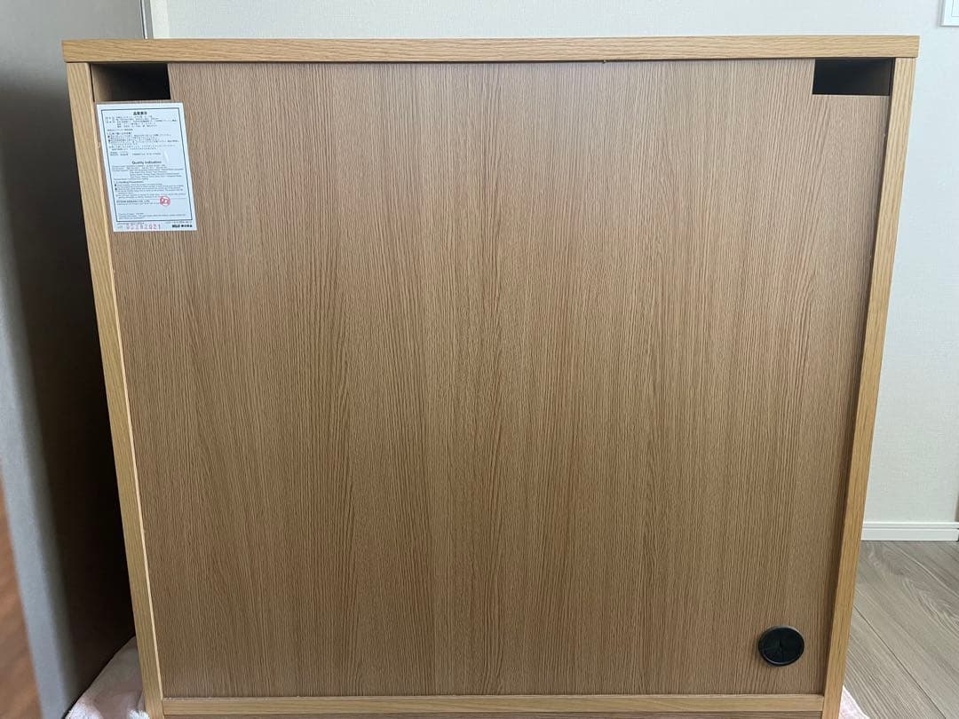 【週末限定値引中（8/2-3）】木製キャビネット ガラス扉 オーク材 収納