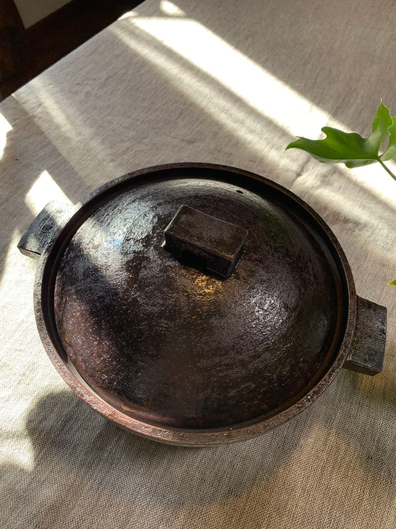 大道正男 作家 土鍋 黒釉 長谷園 伊賀焼 大型 33cm 上質デザイン 美品