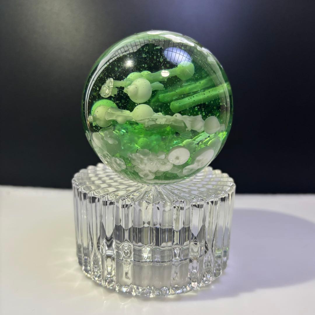 天然石　グリーンラリマー　スフィア　約69.8㎜ パワーストーン　丸玉