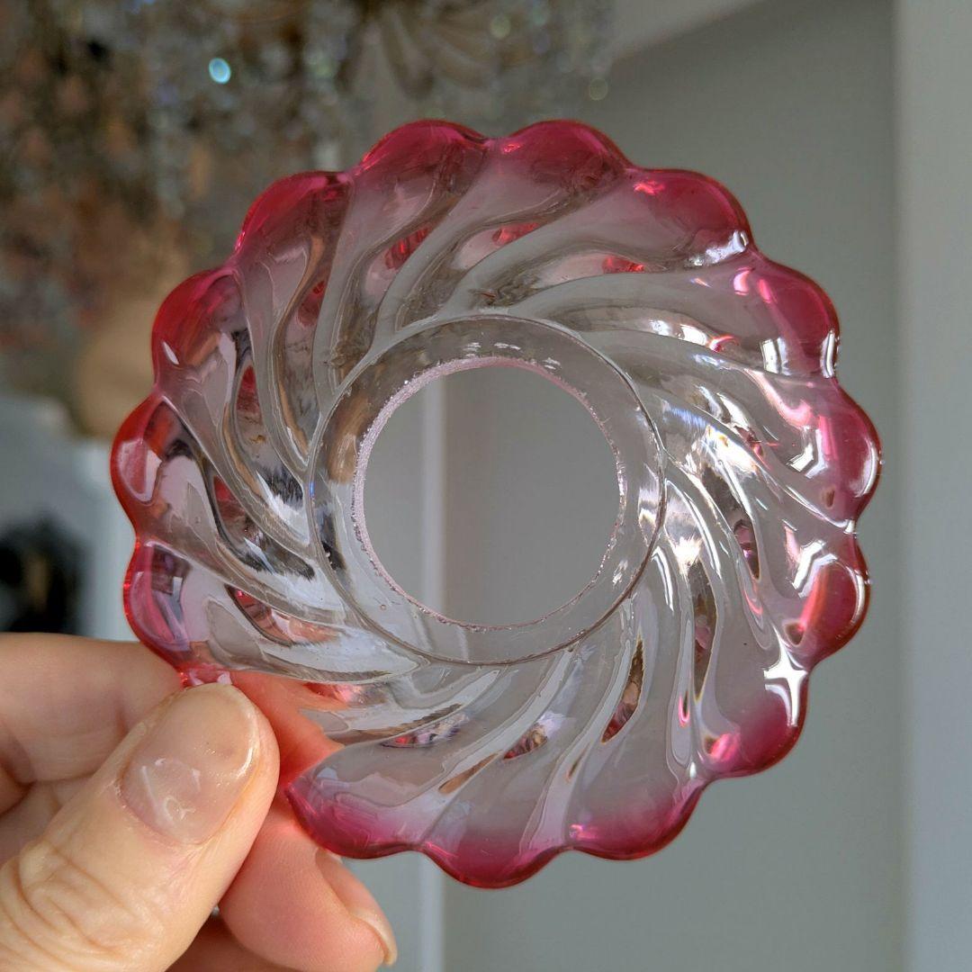 C*フランスアンティーク　オールドバカラ ローズミニシャンデリアシェード/ランプ