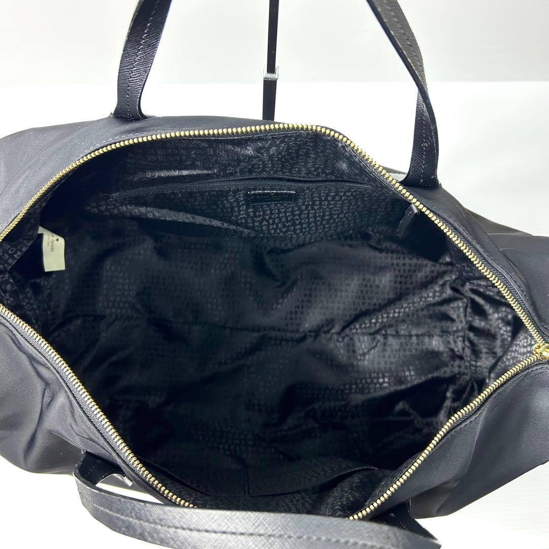 希少 超美品★kate spade 2way ボストン ブラック ロゴプレート