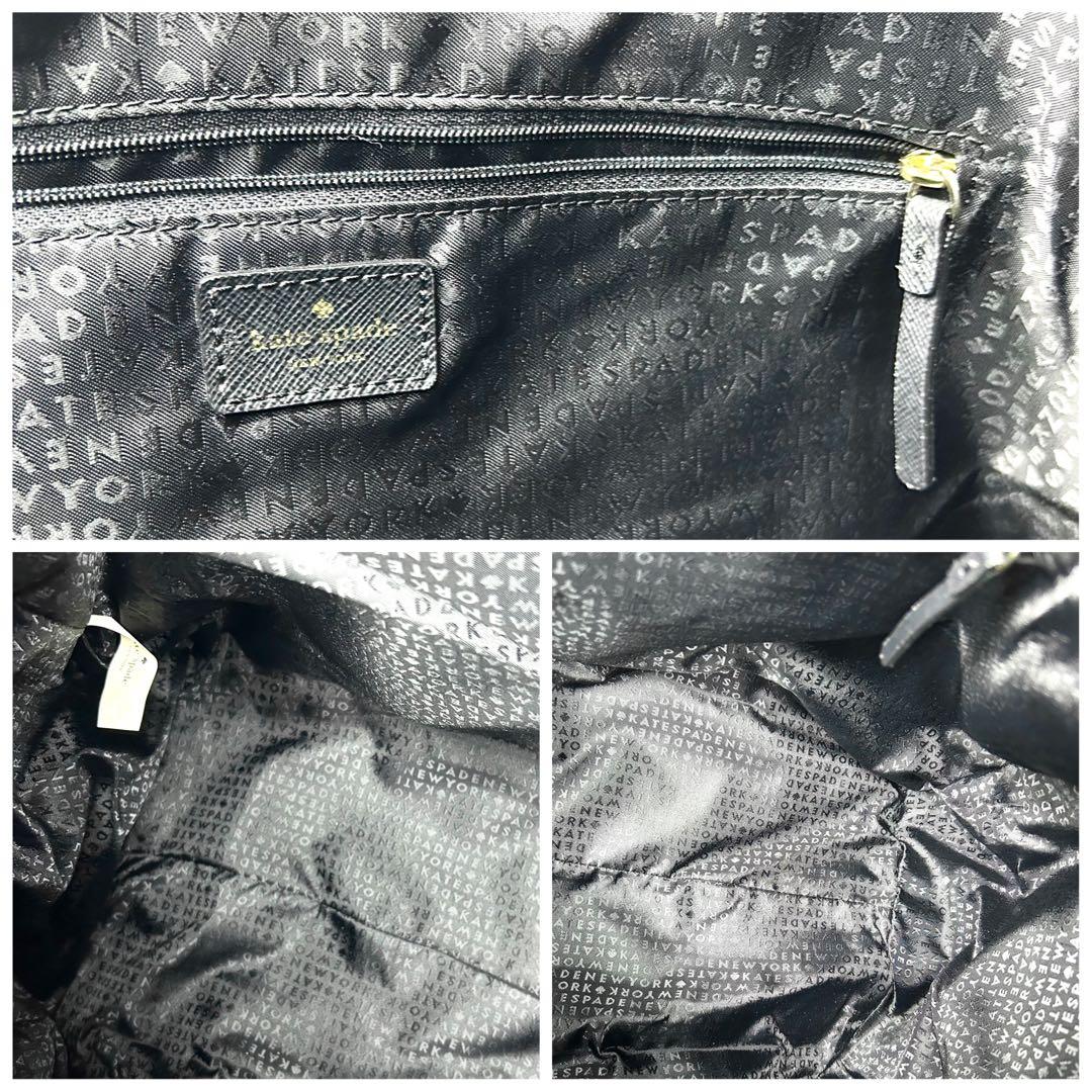 希少 超美品★kate spade 2way ボストン ブラック ロゴプレート