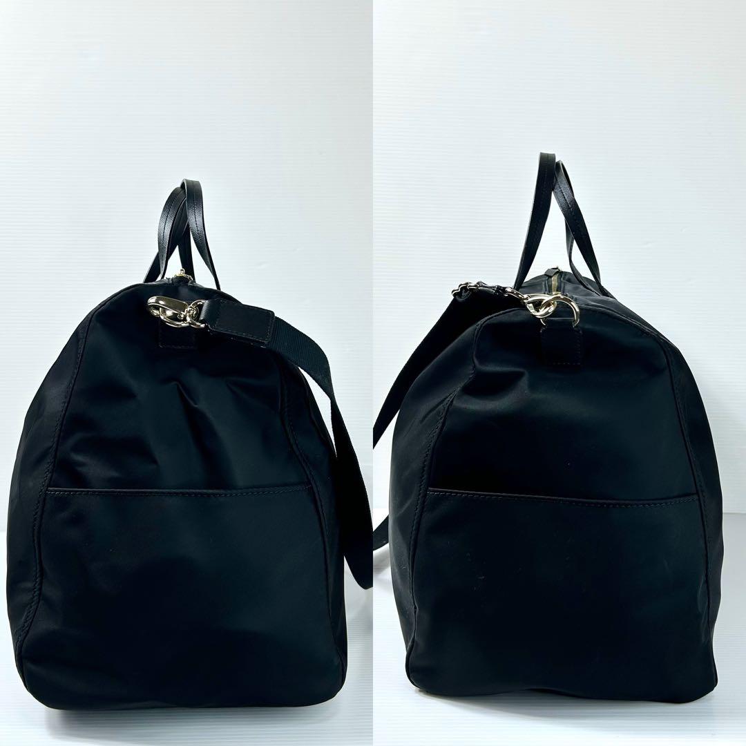 希少 超美品★kate spade 2way ボストン ブラック ロゴプレート